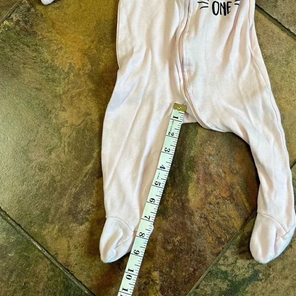 Baby Girl Bundle 2 Tops 1 Sleeper 3-6, 6-9 and 9 monthes